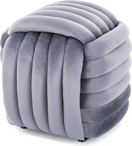 Pouf Bruni Velvet in velluto color grigio – 45x45x42 cm