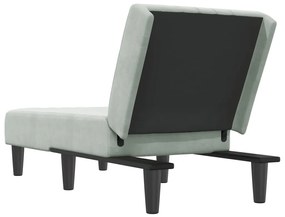 Chaise longue in velluto grigio chiaro