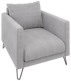 Poltrona grigio chiaro con rivestimento in ciniglia Freya – Ropez