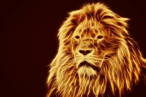 Carta da parati – Testa di leone in stile astratto