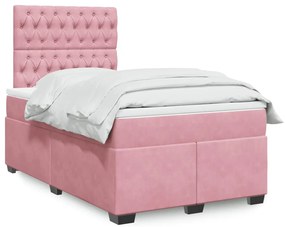 Giroletto A Molle Con Materasso Rosa 120x200 Cm İn Velluto /