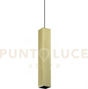 Look square sospensione 1 luce attacco gu10 d.6x40cm ottone