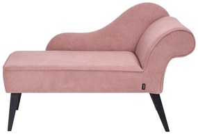 Chaise longue tessuto rosa destra BIARRITZ Beliani