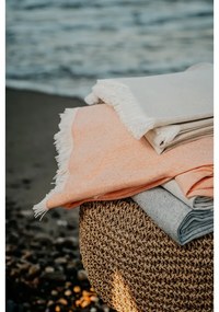 Plaid beige con cotone Summer , 140 x 180 cm Linen - Euromant