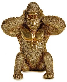 Statua Decorativa Gorilla Dorato Resina (10 x 18 x 17 cm)