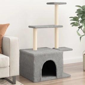 Albero per gatti con tiragraffi in sisal grigio chiaro 110 cm
