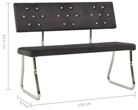 Panca 110 cm in Velluto Grigio Scuro