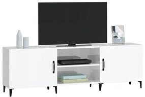 Mobile porta tv bianco lucido 150x30x50 cm in legno multistrato