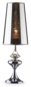 Ideal Lux -  Lampada da comodino ALFIERE TL1 SMALL  - Moderna lampada da comodino. Paralume: lamina di PVC rivestita di tessuto. Corpo luce in metallo: finitura in cromo o in smalto bianco.