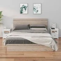 Comodini 2 pz Bianchi 40x35x49 cm in Legno Massello di Pino cod mxl 43188