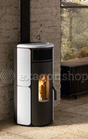 royal grazia e air 80 us stufa ermetica a pellet ad aria 8kw serbatoio 25kg 55x59x107 cm in acciaio bianco