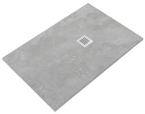 Piatto doccia SANYCCES in resina STRATO bianco L 70 x L 90 x H 2.7 cm opaco effetto pietra