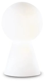 Lampada Da Tavolo Moderna Birillo Vetro Bianco 1 Luce E27 D17,5Cm