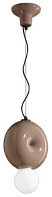 Sospensione Vintage Decò Bumbum 1 Elemento Ceramica Marrone Moka 1 Luce E27