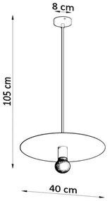 Sollux SL.0853 - Lampadario su filo FLAVIO 1xE27/60W/230V nero