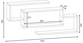Mensola JANISON 48x103 cm bianca
