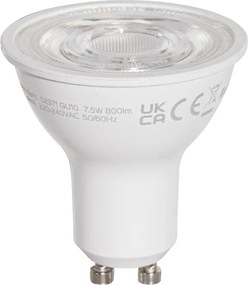 Set di 5 lampadine LED GU10 50mm trasparenti 7,5W 800 lm 3000K