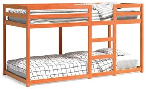 Letto A Castello Marrone Cera 90x200 Cm İn Legno Di Pino /