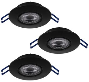 Eglo 75765 - SET 3x Lampada LED da incasso ZUJAR LED/3,4W/230V nero