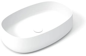 Lavabo da appoggio ovale in ceramica L 60 x H 15 x P 40 cm bianco