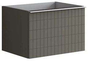 Mobile da bagno sotto lavabo Pixel grid grigio laccato opaco L 60 x H 40 x P 45.5 cm 2 cassetti, lavabo non incluso