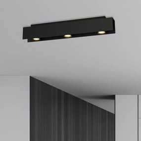 Plafoniera Moderna 3 Luci Cassiopea In Acciaio Nero