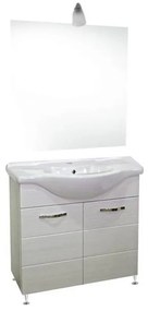 Mobile bagno 85 cm con lavabo e specchio bianco portuna - Antonella 16891