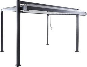 Pergola bioclimatica 380.5x319 cm in alluminio grigio - Odyssea NATERIAL