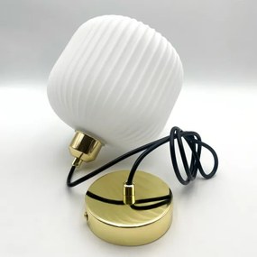 Lampadario a sospensione con filo HARMA 1xE27/15W/230V diametro 20 cm bianco/oro