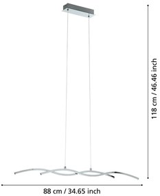 Lampadario LED argentato LASANA 2 – EGLO