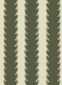 Josephine Munsey Carta da parati Scallop Stripe - Chaingate Green/ Maitland Green