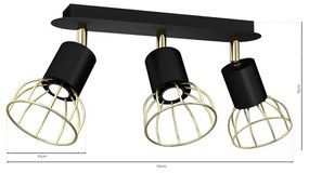 Faretto DANTE 3xGU10/25W/230V nero/oro