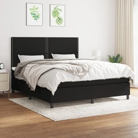 Giroletto A Molle Con Materasso Nero 160x200 Cm İn Tessuto /