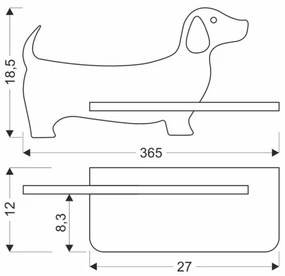 Applique LED per bambini con mensola DOG LED/5W/230V nero/legno