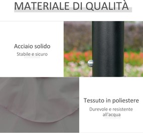 Ombrellone da Giardino Inclinabile Ø265 cm con 32 Luci LED Solari e Manovella Grigio...