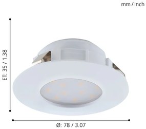 Eglo 95821- SET 3x Lampada LED da incasso per bagni PINEDA 1xLED/4,9W/230V IP44