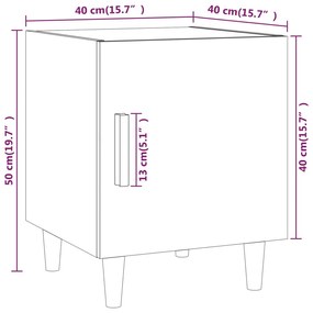 Comodini 2 pz Rovere Marrone in Legno Multistrato