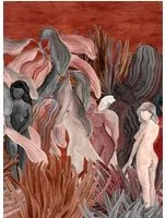 Arte International Carta da parati panoramica Secret Silhouettes - Saffron