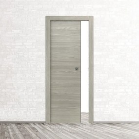 Porta interna scorrevole Callisto in MDF colore cenere, L 60 x H 210 cm, apertura reversibile