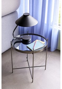 Tavolo contenitore nero con piano a specchio Dorotea, ø 43 cm - Hübsch