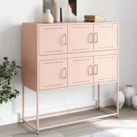 Credenza Rosa 100,5x39x107 cm in Acciaio Laminato a Freddo 846597