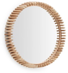 Kave Home - Specchio Polke in legno di teak Ã˜ 60 cm