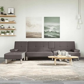 Divano Letto A L Grigio 255x140x70 Cm İn Similpelle /