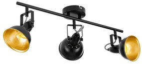 Eglo 75513 - Faretto THORNTON 3xE14/28W/230V nero/oro