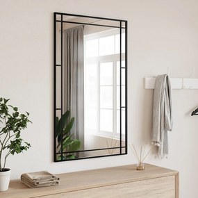Specchio Da Parete Nero 60x100 Cm Rettangolare İn Ferro /