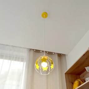 Lampadario a sospensione per bambini STARS 1xE27/15W/230V giallo/bianco