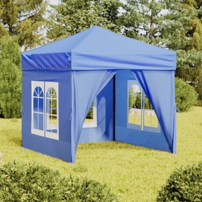 Tenda Per Feste Pieghevole Con Pareti Laterali Blu 2x2 M /