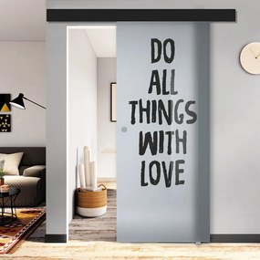 Porta scorrevole Love, L 88 x H 215 cm, con binario Atelier nero