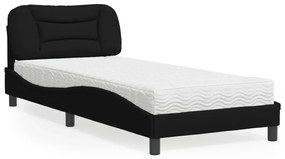 Letto con materasso nero 80x200 cm in tessuto