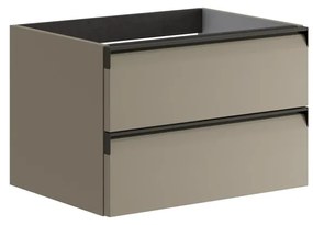 Mobile da bagno sospeso sotto lavabo L 59.5 x H 40 x P 45.5 cm marrone talpa laccato opaco, 2 cassetti VISOBATH Fusion